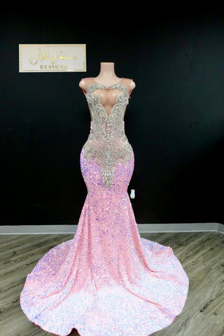 Pink & Silver Barbie Gown